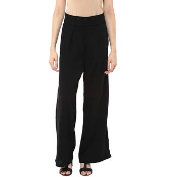 Straight Solid Black Palazzo 1