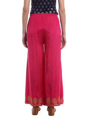Pink Palazzo Pant With Print 2