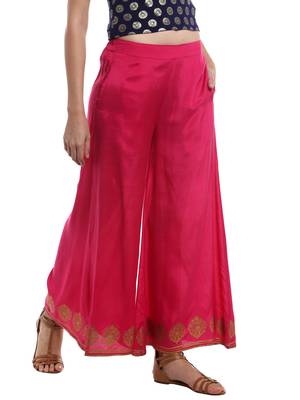 Pink Palazzo Pant With Print 3