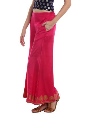 Pink Palazzo Pant With Print 4