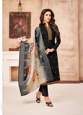 Designer Maslin Silk Semi-Stitched Salwar Suit 1