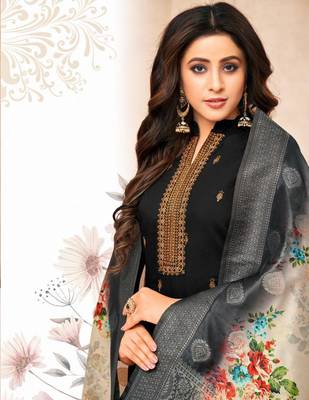 Designer Maslin Silk Semi-Stitched Salwar Suit 2