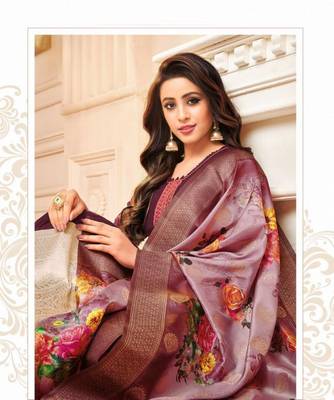 Designer Maslin Silk Semi-Stitched Salwar Suit 2