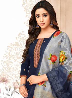 Designer Maslin Silk Semi-Stitched Salwar Suit 2