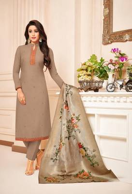 Designer Maslin Silk Semi-Stitched Salwar Suit 1