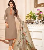 Designer Maslin Silk Semi-Stitched Salwar Suit