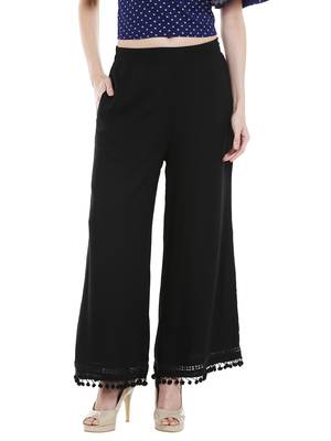 Black Self Design Palazzo 1