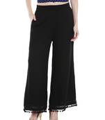 Black Self Design Palazzo