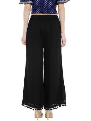 Black Self Design Palazzo 2
