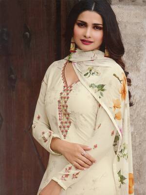 Cream embroidered crepe salwar 2