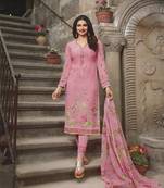 Pink embroidered crepe salwar