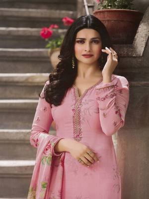 Pink embroidered crepe salwar 2
