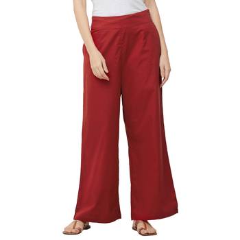 Maroon Solid Palazzo 1