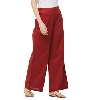 Maroon Solid Palazzo 2