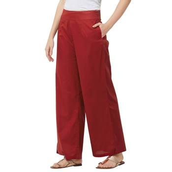 Maroon Solid Palazzo 3