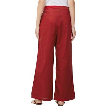 Maroon Solid Palazzo 4
