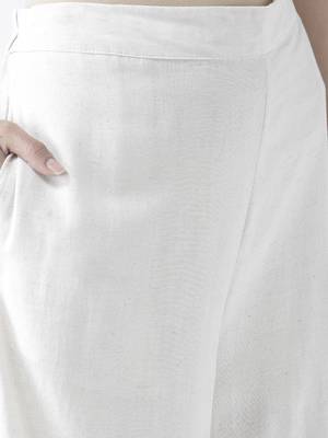 Off White Solid Palazzos 5