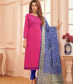 Pink embroidered cotton salwar