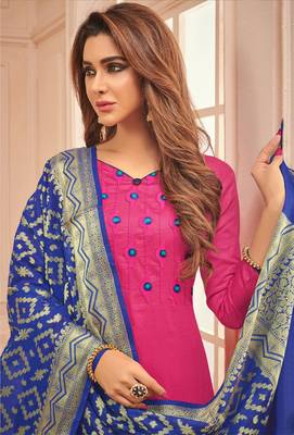 Pink embroidered cotton salwar 3