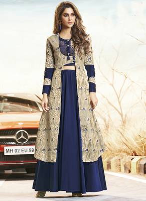 Off White Jacquard Woven Pakistani Kurtis 1