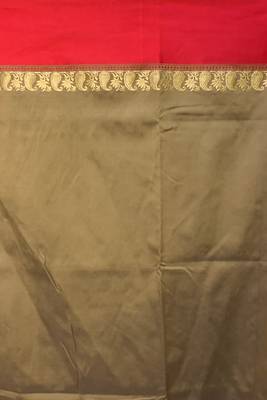 Dark yellow woven silk blend saree with blouse 4