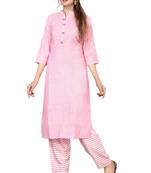 Pink plain cotton kurtas-and-kurtis
