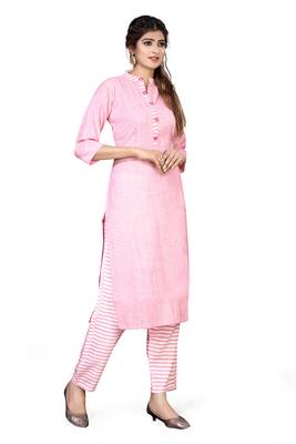 Pink plain cotton kurtas-and-kurtis 3