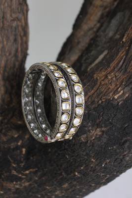 Silver Tone Victorian Uncut Bangles 1