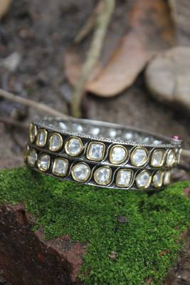 Silver Tone Victorian Uncut Bangles 2