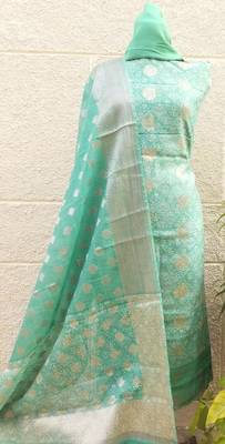Women's Chanderi Banarasi Unstitched Suit Fabric 1