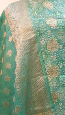 Women's Chanderi Banarasi Unstitched Suit Fabric 3