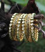 Gold Plated Kundan Inspired Bangle