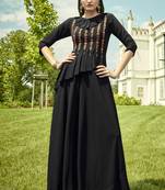 Black Georgette Embroidered Pakistani Kurtis