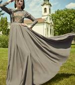 Grey Georgette Embroidered Pakistani Kurtis