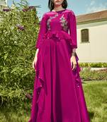 Rani Pink Georgette Embroidered Pakistani Kurtis