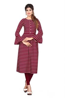 Maroon plain crepe kurtas-and-kurtis 1