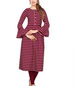 Maroon plain crepe kurtas-and-kurtis