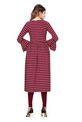 Maroon plain crepe kurtas-and-kurtis 2