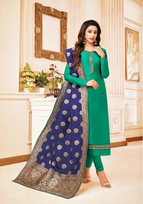 Designer Pure Cotton Jam Silk Un-Stitched Salwar Suit 1