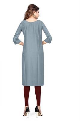 Grey embroidered cotton kurtas-and-kurtis 2