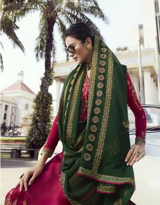 Pink embroidered georgette salwar 3