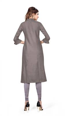 Grey embroidered cotton kurtas-and-kurtis 2