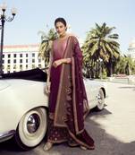 Dark pink embroidered georgette salwar