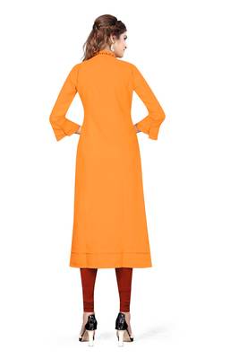 Mustard embroidered cotton kurtas-and-kurtis 2