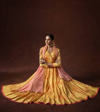 Yellow embroidered silk salwar 3
