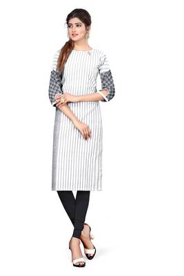 Grey plain cotton kurtas-and-kurtis 1