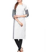Grey plain cotton kurtas-and-kurtis