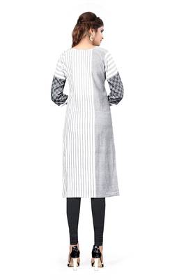 Grey plain cotton kurtas-and-kurtis 2