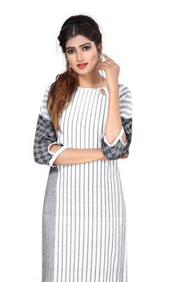 Grey plain cotton kurtas-and-kurtis 5