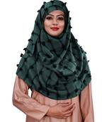 Cyan Color  Pom Pom Viscose Cotton Arabian Scarf Hijab For Women